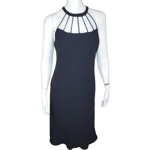 Evan-Picone Women's Sleeveless Black Cocktail Dress Size 10 100% Polyester Midi